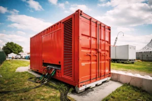 Unit buiten in het gras