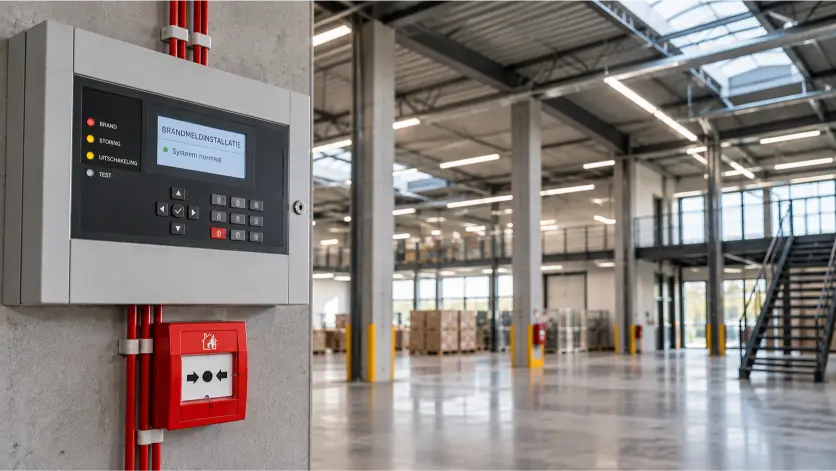 Brandmeldinstallatie in moderne loods